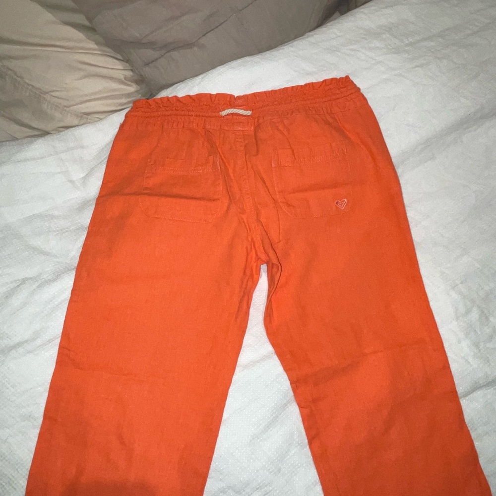 ROXY OCEANSIDE FLARED LINEN DRAWSTRING PANTS - image 3
